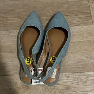 Denim blue flats